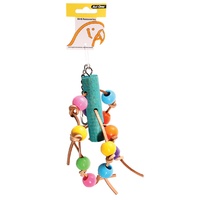 Avi One Leather with Acrylic Beads Parrot Toy - 11cm x 30cm