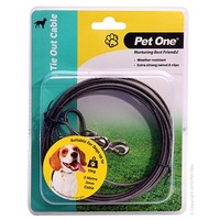 Pet One Tie Out Cable - 5 Meters - Dogs Up To 15kg
