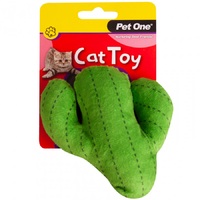 Pet One Plush Green Cactus Cat Toy - 11.5cm