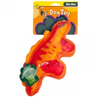 Pet One Adventure Squeaky Dinosaur Dog Toy - 30cm Red