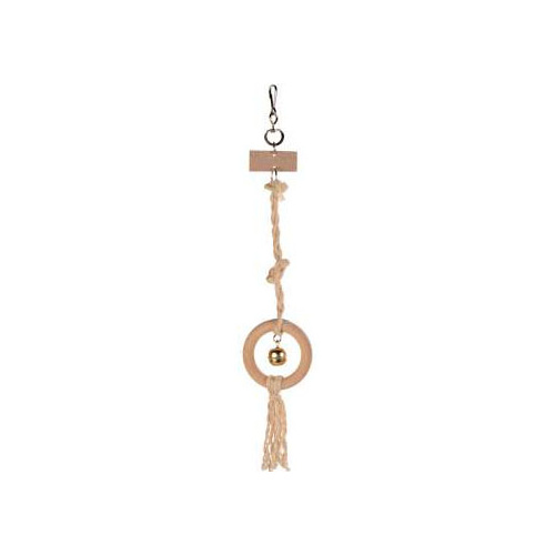 Hanging Bird Toy with Wooden Ring and Little Bell - 41CM