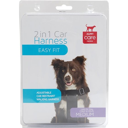 ALLPET 2 in 1 Dog Car Harness - Medium - Up to 15kg