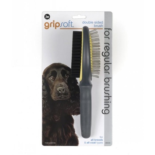 JW Grip Soft Double Sided Dog Brush