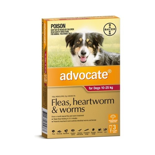 Advocate for Dogs 10-25 kgs - 3 Pack - Red