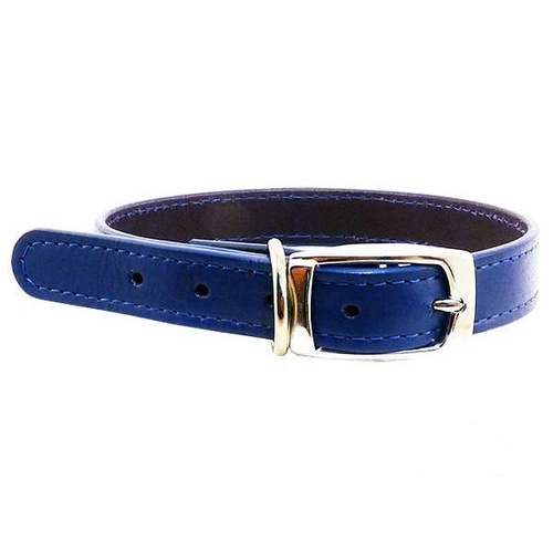Beau Pets Leather Collar - 18mm x 45cm - Blue