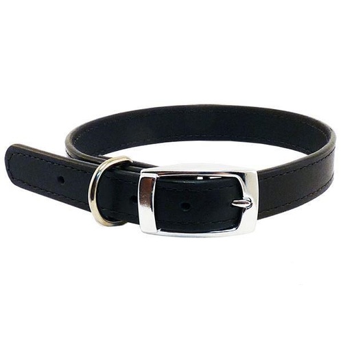 Beau Pets Leather Collar - 25mm x 55cm - Black