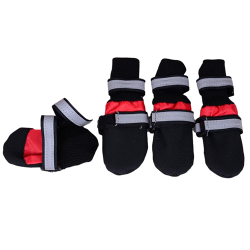Waterproof Dog Boots - Red - X-Large (4 Boots) (9x8cm)