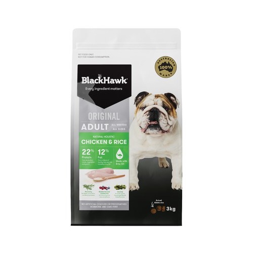 Black Hawk Chicken & Rice Adult Dog Food - 3kg