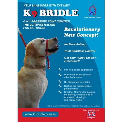 K9 Bridle for Dogs - Large (Black)
