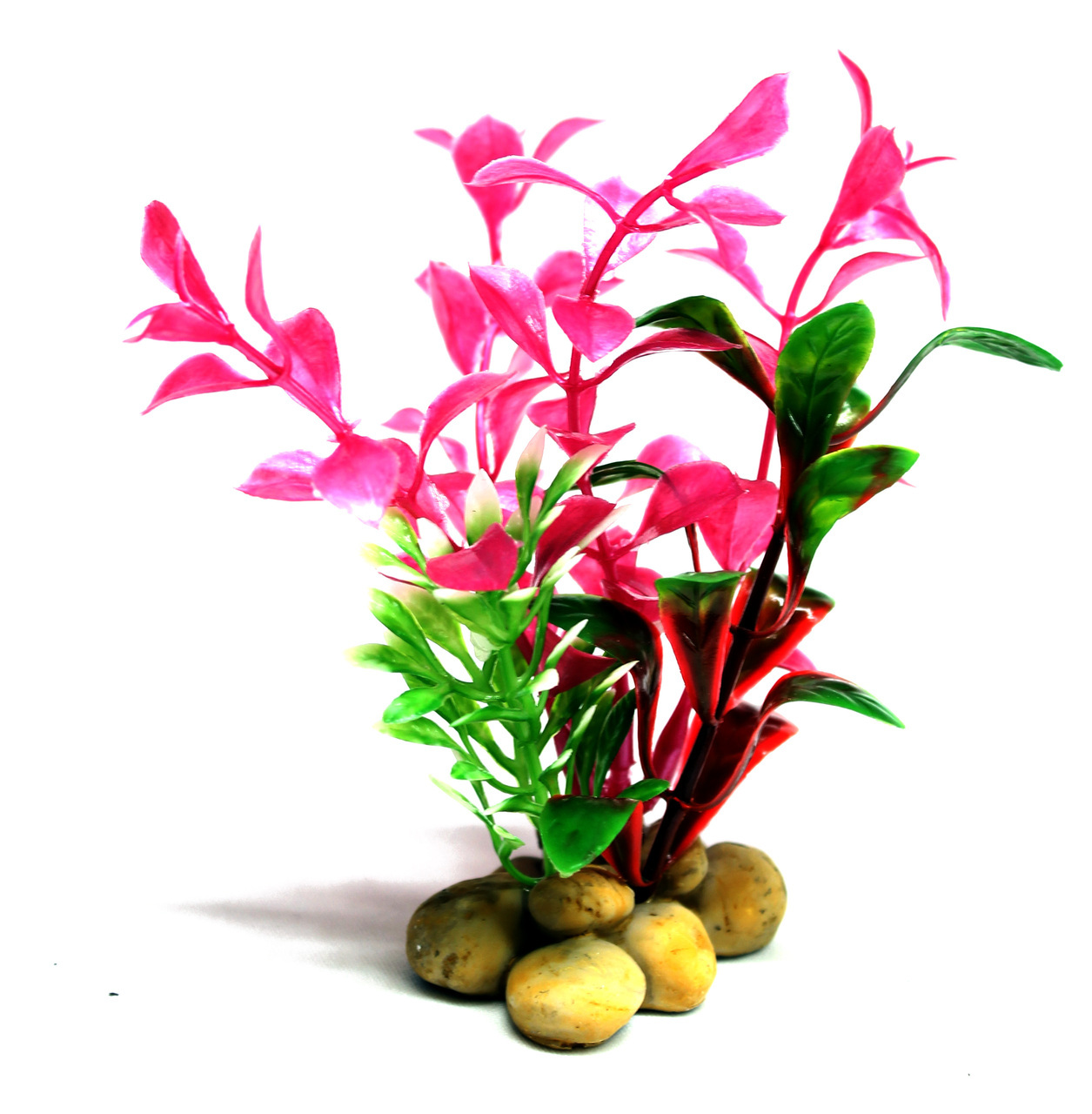 Aquatopia Pink Aquarium Plastic Plant for Fish Tanks- 10cm