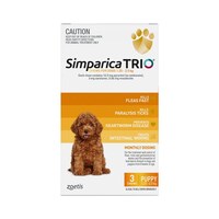 Simparica TRIO for Puppies 1.3-2.5kg - Yellow - 3 Pack