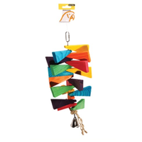 Avi One Parrot Toy Wooden Steps with Bell - 16x38cm