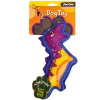 Pet One Adventure Squeaky Dinosaur Dog Toy - 27cm - Colourful