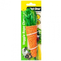 Pet One Small Animal Veggie Rope Chew Carrot - Large (17cm)
