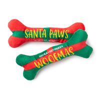 FuzzYard Santa Paws Woofmas Bones - Small - 2 Pack (18x3x9cm)