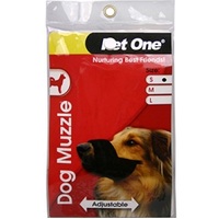 Pet One Nylon Adjustable Dog Muzzle - Black