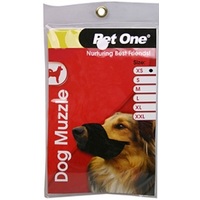 Pet One Dog Nylon Non-Adjustable Muzzle - Black