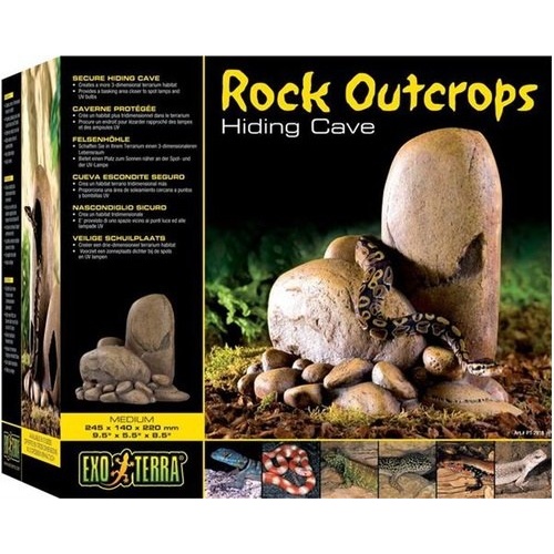 Exo Terra Reptile Rock Outcrops Secure Hiding Cave - Medium (24.5x14x22cm)