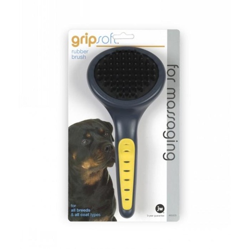 JW Grip Soft Rubber Brush for Dogs