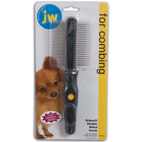 JW GripSoft Double Sided Dog Comb
