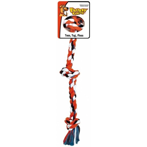 Mammoth Flossy Chews Dog Rope Toy - Three Knot Tug - Medium (51cm)