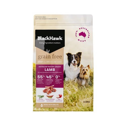 Black Hawk Grain Free Adult Dog - Lamb - 2.5kg