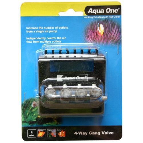 Gang Air Line Valve - 4 Way (Aqua One)