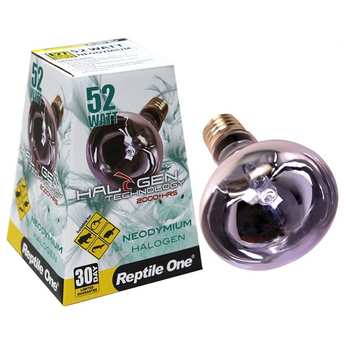 Reptile One Halogen Neodymium Daylight Heat Lamp (52W Eqv 75W) Eddison Screw Fitting