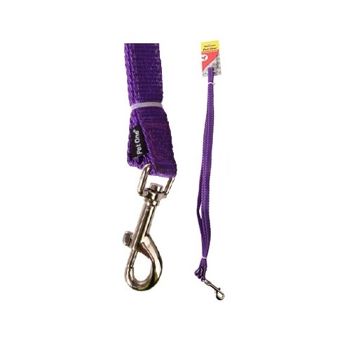 Pet One Reflective Nylon Dog Leash - 180cm x 10mm - Purple