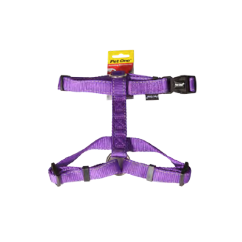 Pet One Reflective Adjustable Nylon Dog Harness - 35-50cm x 20mm - Purple