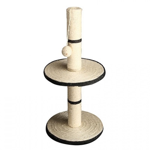Pet One Cat Scratching Tree Post 2 Tier With Ball - 30x30x64cm (grey)