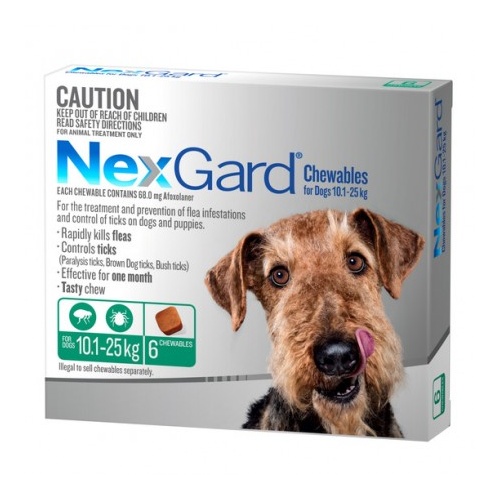 NexGard for dogs 10.1-25 kgs - Green - 6 Pack