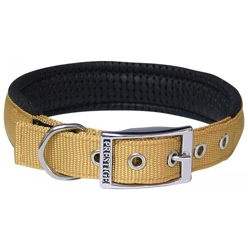Prestige Soft Padded Dog Collar - 19mm x 36cm - Gold