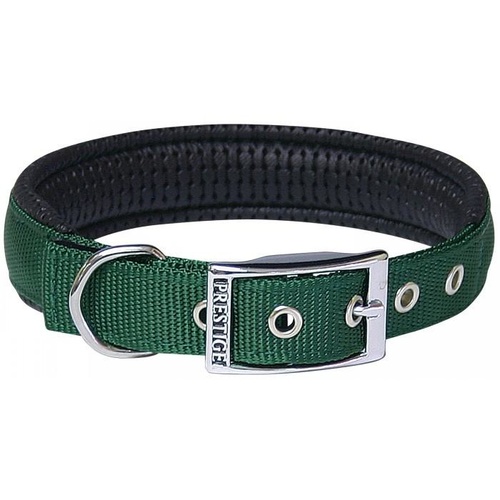 Prestige Soft Padded Dog Collar - 19mm x 36cm - Hunter Green