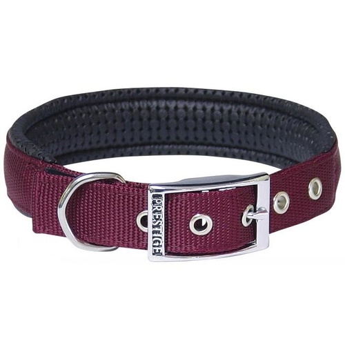 Prestige Soft Padded Dog Collar - 19mm x 46cm - Burgundy