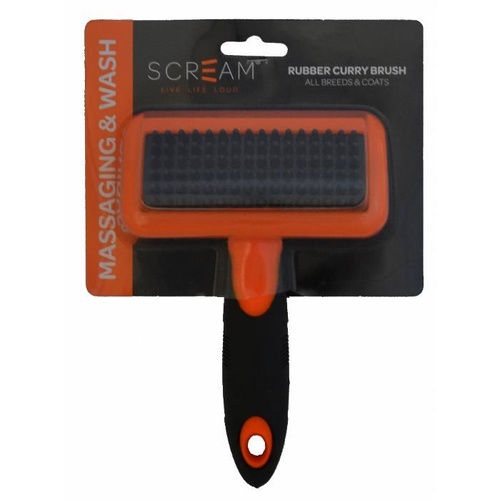 Scream Rubber Curry Brush for Dogs