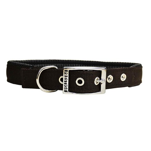 Prestige Soft Padded Dog Collar - 19mm x 36cm - Brown