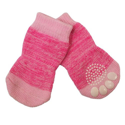 Non-Slip Dog Socks - Pink - Large (3.5x9cm)