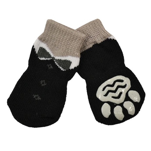 Non-Slip Dog Socks - Tuxeo Black - Medium (3x7.5cm)