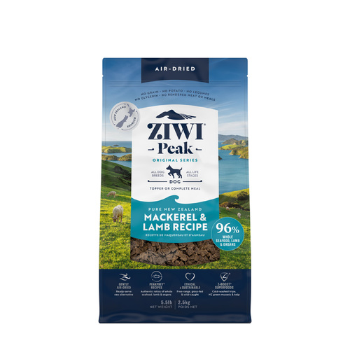 Ziwi Peak Air Dried Dog Food - Mackerel & Lamb - 2.5kg