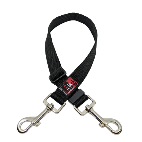 Black Dog Adjustable Double Snap Lead - Regular - 45/70cm - Black