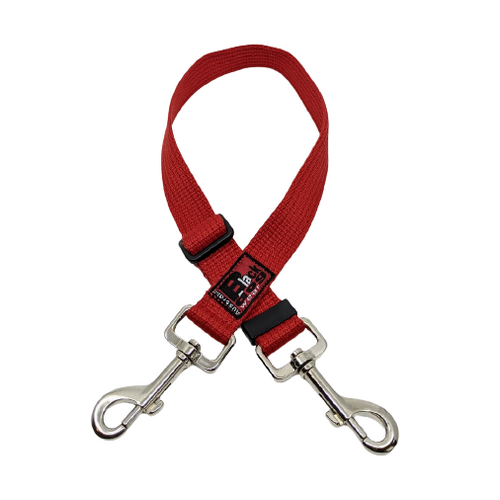 Black Dog Adjustable Double Snap Lead - Regular - 45/70cm - Red