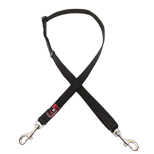Black Dog Adjustable Double Snap Lead - Small - 45/70cm - Black