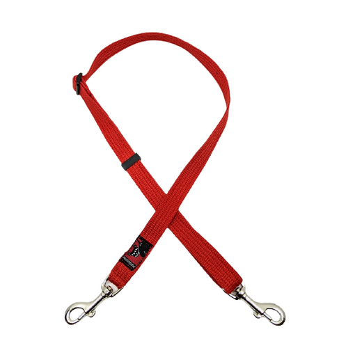 Black Dog Adjustable Double Snap Lead - Small - 45/70cm - Red