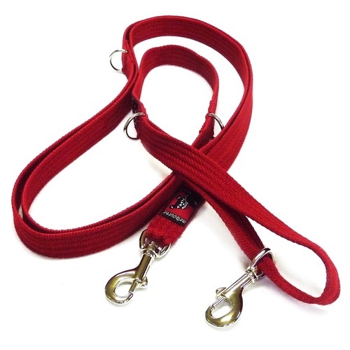 Black Dog Double End Lead Stainless Steel - Strong (2.2 Metre) - Red